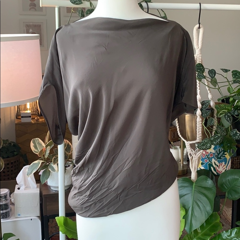 All Saints asymmetrical silk top